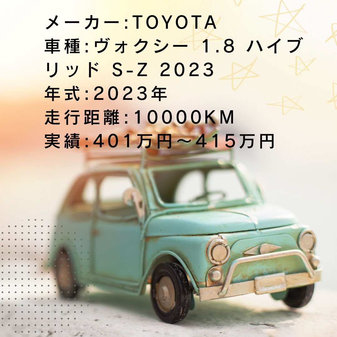 実績・査定例:ヴォクシー 1.8 ハイブリッド S-Z 2023/2023年式/10000KM