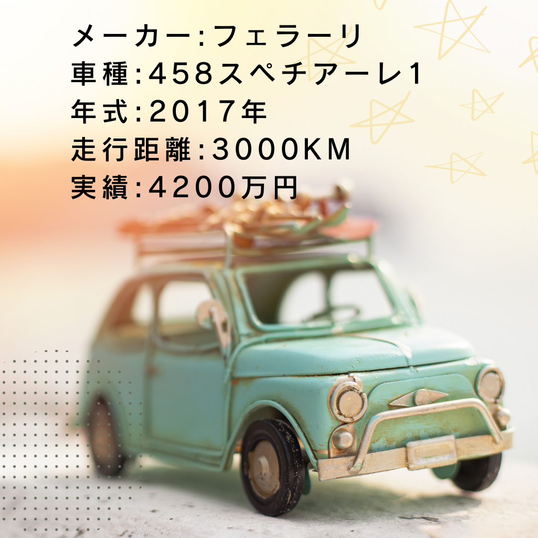 実績・査定例:458スペチアーレ1/2017年式/3000KM