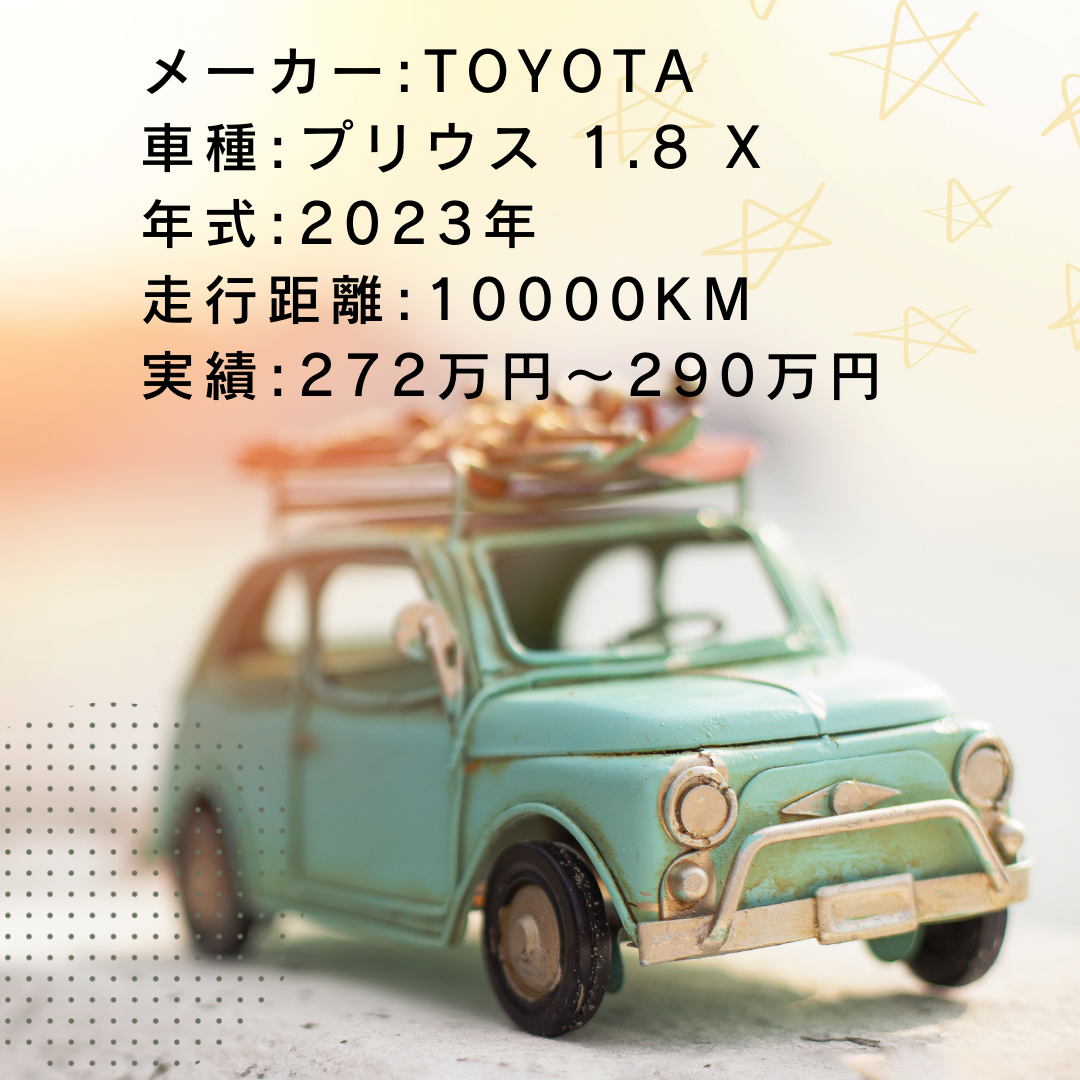 実績・査定例:プリウス 1.8 X/2023年式/10000KM