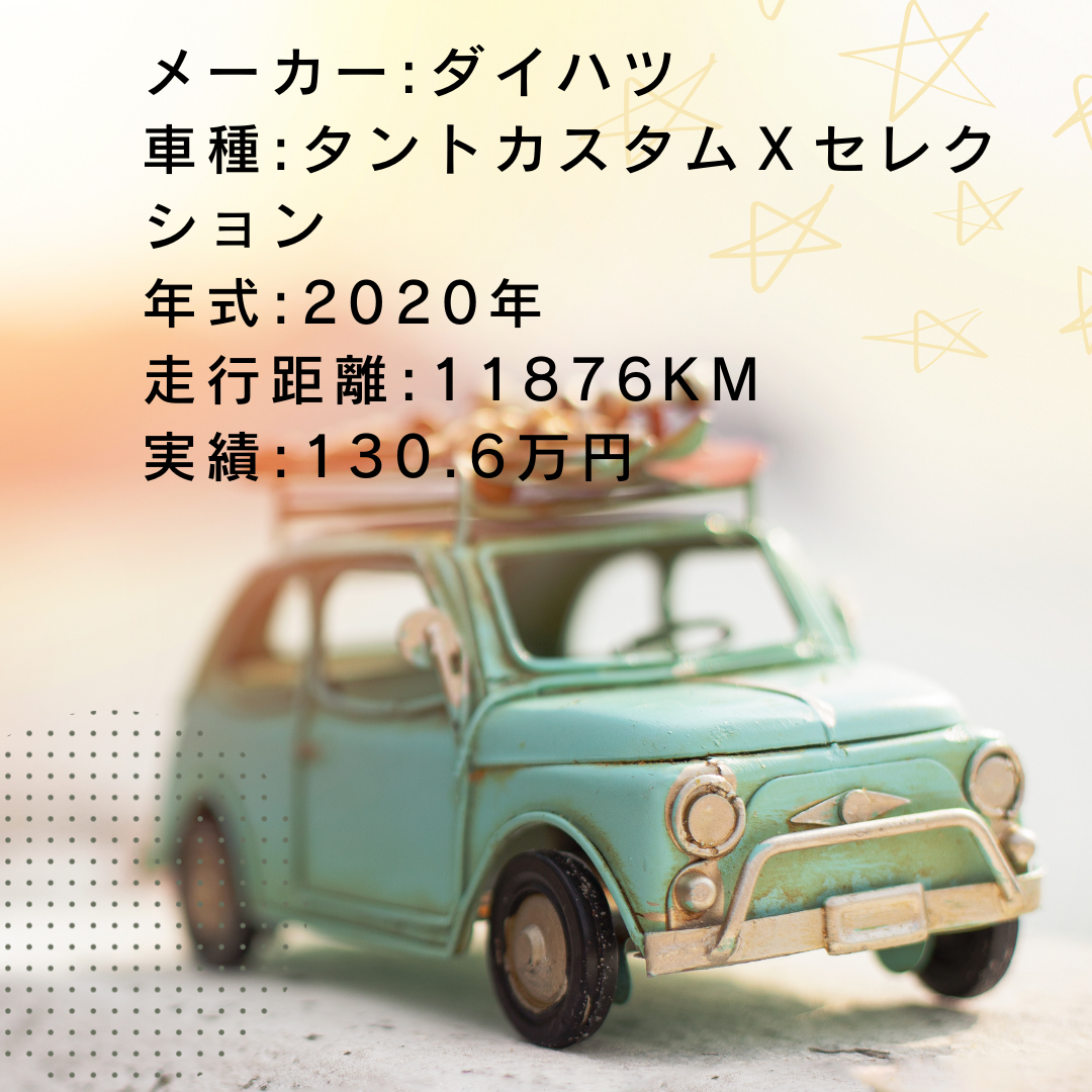 実績・査定例:タントカスタムＸセレクション/2020年式/11876KM