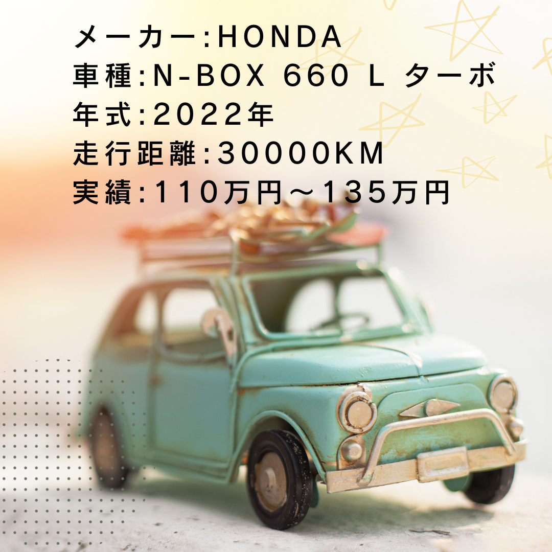 実績・査定例: N-BOX 660 L ターボ/2022年式/30000KM